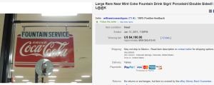 3. Top Coca Cola Sold for $4,100. on eBay