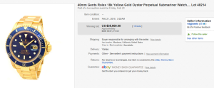 1. Top Rolex Sold for $35,800. on eBay