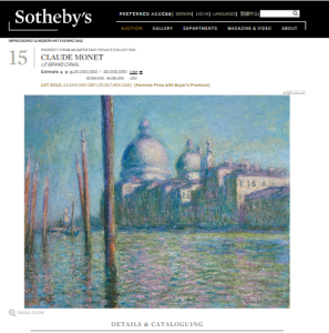  Le Grand Canal Painting by Claude Monet Sold for $35,567,406