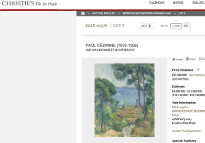 Vue sur L'Estaque et le Château d'If  Painting by Paul Cézanne Sold for 20,486,588