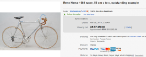2. Top Bicycle Sold for $7,380. on eBay