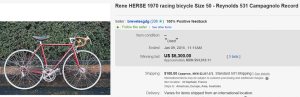 1. Top Bicycle Sold for $6,300. on eBay