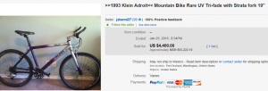 2. Top Bicycle Sold for $4,400. on eBay