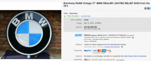 1950's BMW Sign Sold for $4,900