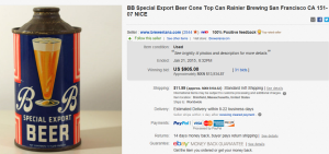 Special Export Beer Cone Top Can