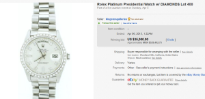 Rolex Platinum Presidential Watch with Diamonds