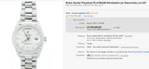 Rolex Oyster Perpetual Platinum Wirstwatch with Diamonds