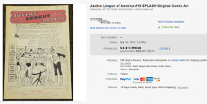 Justice League Of America #19 Splash Original Comic Art