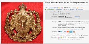 North West Mounted Police Cap Badge