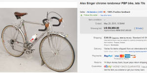 Late 70's Alex Singer Chrome Randoneur PBP Bike