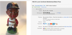 1962 St Louis Cardinals Bobblehead Black Face