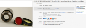 Hugo Meyer Kino Plasmat 75mm F, 1.5 M39 Screw Mount Lens - Fits Leica-Great Glass