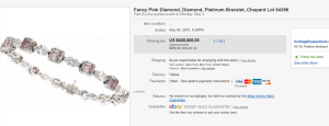 6 Fancy Pink Diamond, Diamond, Platinum Bracelet, Chopard