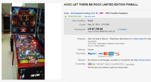 Acdc Let There Be Rock Limited Edition Pinball  