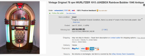 1946 78 Rpm Wurlitzer 1015 Jukebox Rainbow Bubbler