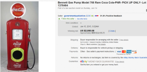 Bennett Gas Pump Model 766 Rare Coca Cola