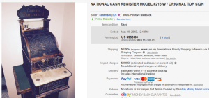 National Cash Register Model #216 with Top Sign