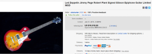 Led Zeppelin Jimmy Page Robert Plant Signed Gibson Epiphone Guitar