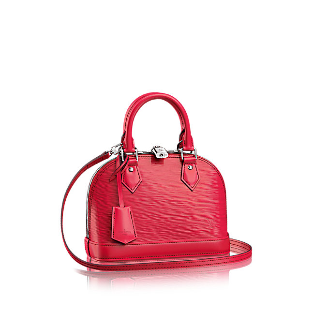 Louis Vuitton Alma mm EPI Leather Satchel Bag Red