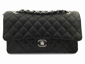 Brand New Chanel Black Caviar Leather Classic Flap Medium Chain Shoulder Bag $7,100 usd