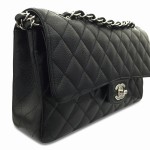 1.4 Brand New Chanel Black Caviar Leather Classic Flap Medium Chain Shoulder Bag