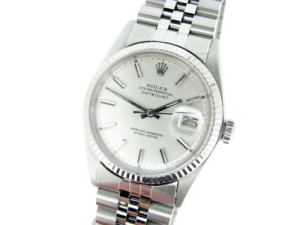 2 Rolex Rolex Datejust SS Watch with Silver Dial & 18k White Gold Bezel 1601